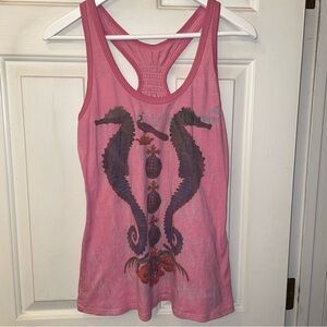 Butterfly Dropout Burnout Pink Tank Top